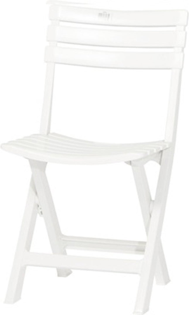 1x Robuuste kunststof klapstoel | Wit | tuinstoel bistrostoel balkonstoel campingstoel |Opvouwbaar | Relaxen |46 cm x 41 cm x 78 cm