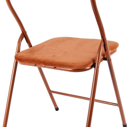 4x Klapstoel met zithoogte van 43 cm Vouwstoel velvet zitvlak en rug bekleed - stoel- tafelstoel - klapstoel - Velvet klapstoel - Luxe klapstoel - Met kussentjes - Stoelen - Klapstoelen - Stoeltje - Premium chair Camel - Groen - Donkerblauw - Beige