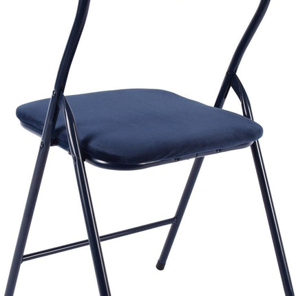 4x Klapstoel met zithoogte van 43 cm Vouwstoel velvet zitvlak en rug bekleed - stoel- tafelstoel - klapstoel - Velvet klapstoel - Luxe klapstoel - Met kussentjes - Stoelen - Klapstoelen - Stoeltje - Premium chair Camel - Groen - Donkerblauw - Beige