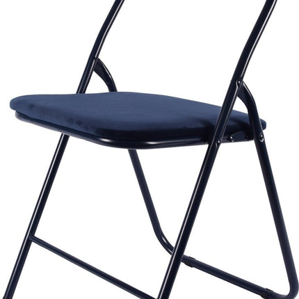 4x Klapstoel met zithoogte van 43 cm Vouwstoel velvet zitvlak en rug bekleed - stoel- tafelstoel - klapstoel - Velvet klapstoel - Luxe klapstoel - Met kussentjes - Stoelen - Klapstoelen - Stoeltje - Premium chair Camel - Groen - Donkerblauw - Beige