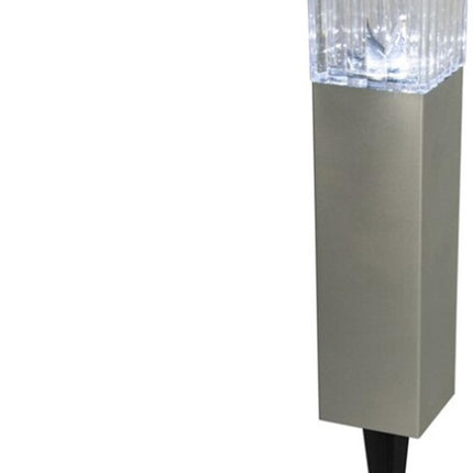 3x Solar tuinlampen pilaar/paal op zonne-energie 34 cm - Solarlamp LED lampjes - solar LED 34 cm kunststof - Solar tuinlampen pilaar/paal op zonne-energie - tuinverlichting - Solar LED Tuinverlichting- Tuindecoratie