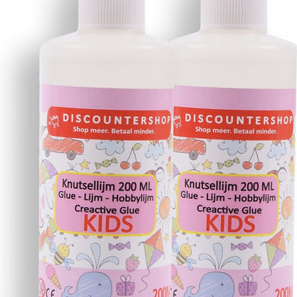 2x- Knutsellijm 400ml - Lijm - All purpose glue - Glue - Kinderlijm - Knutselen - Goedkope knutsellijm - Doorzichtige knutsellijm - Knutsellijm 400 ml - Lijm - All purpose glue - Glue - Kinderlijm - Knutselen - Goedkope knutsellijm -