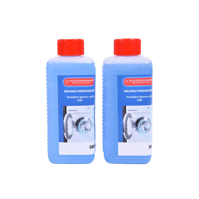Krachtige Wasmachinereiniger - Schoonmaakmiddelen - Reinigingsmiddel - 2 stuks x 500ml - Blauw – Kunststof