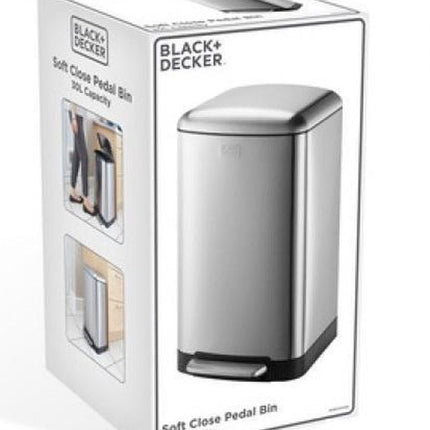 BLACK+DECKER pedaalemmer - 30L - RVS - soft close - losse binnenemmer