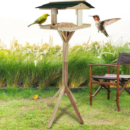 Voederhuisje Op Paal - Vogelhuis - Vogelhuisje Handgemaakt - Vogelvoederhuis - Vogelhuis - staand - 34.2 x 30.2 x 105 cm