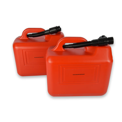 2x | Jerrykan | met trechter | Rood | Polyethylene | met afsluitbare kap | 20 liter | Benzinekan | Jerrycanhouder | 38cm*22cm37cm