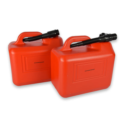 2x | Jerrykan | met trechter | Rood | Polyethylene | met afsluitbare kap | 20 liter | Benzinekan | Jerrycanhouder | 38cm*22cm37cm
