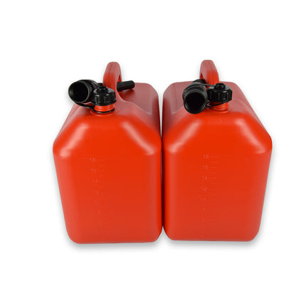 2x | Jerrykan | met trechter | Rood | Polyethylene | met afsluitbare kap | 20 liter | Benzinekan | Jerrycanhouder | 38cm*22cm37cm