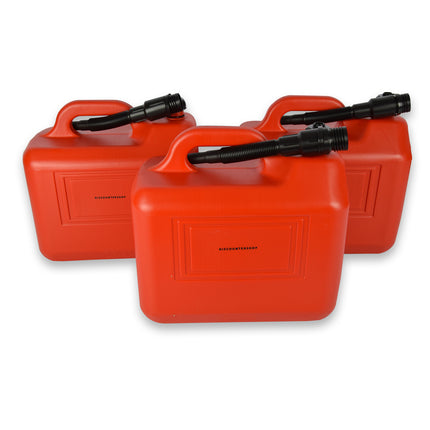 3x | Jerrykan | met trechter | Rood | Polyethylene | met afsluitbare kap | 20 liter | Benzinekan | Jerrycanhouder | 38cm*22cm37cm