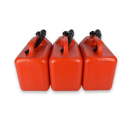 3x | Jerrykan | met trechter | Rood | Polyethylene | met afsluitbare kap | 20 liter | Benzinekan | Jerrycanhouder | 38cm*22cm37cm