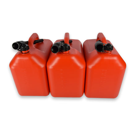 3x | Jerrykan | met trechter | Rood | Polyethylene | met afsluitbare kap | 20 liter | Benzinekan | Jerrycanhouder | 38cm*22cm37cm