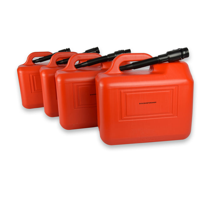 4x | Jerrykan | met trechter | Rood | Polyethylene | met afsluitbare kap | 20 liter | Benzinekan | Jerrycanhouder | 38cm*22cm37cm