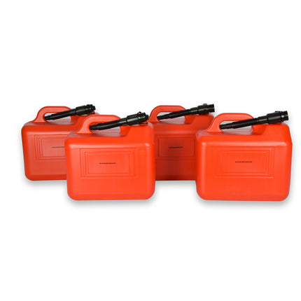 4x | Jerrykan | met trechter | Rood | Polyethylene | met afsluitbare kap | 20 liter | Benzinekan | Jerrycanhouder | 38cm*22cm37cm