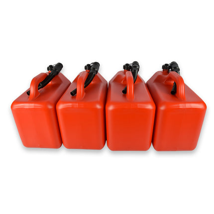 4x | Jerrykan | met trechter | Rood | Polyethylene | met afsluitbare kap | 20 liter | Benzinekan | Jerrycanhouder | 38cm*22cm37cm
