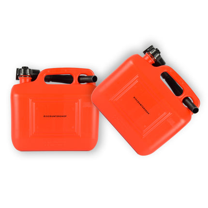 Kunststof Brandstof Jerrycan - 5 Liter elk - Rood - Polyethylene Benzinekan - met Schenktuit en Kraan - Voor Gasoline, Diesel, Petrol & Meer 