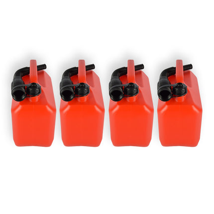 4x Jerrycan 5 Liter met Schenktuit & Afsluitbaar Deksel -  Polyethylene Benzinekan -  Goedkope Autogereedschappen