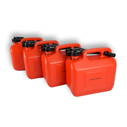 4x Jerrycan 5 Liter met Schenktuit & Afsluitbaar Deksel -  Polyethylene Benzinekan -  Goedkope Autogereedschappen
