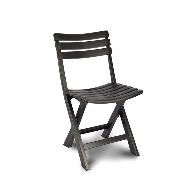 Klapstoel | Opvouwbare stoel | Campingstoel | Tuinstoel | Zwart | Kunststof | Duurzaam | Comfortabel | Voor binnen en buiten | 44cm x 41cm x 78cm | Waterbestendig