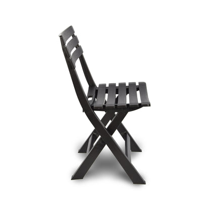 Klapstoel | Opvouwbare stoel | Campingstoel | Tuinstoel | Zwart | Kunststof | Duurzaam | Comfortabel | Voor binnen en buiten | 44cm x 41cm x 78cm | Waterbestendig