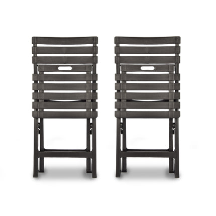 2x | Klapstoel | Opvouwbare stoel | Campingstoel | Tuinstoel | Zwart | Kunststof | Duurzaam | Comfortabel | Voor binnen en buiten | 44cm x 41cm x 78cm | Waterbestendig