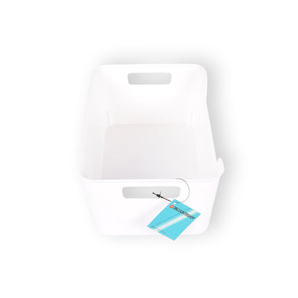 1x Compacte Stijlvolle Opbergmand van Wit Plastic | Lichtgewicht | 1 Liter Capaciteit | 17,5cm x 27cm x 11cm