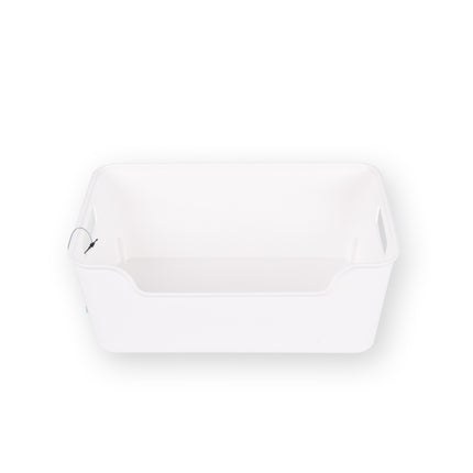 1x Compacte Stijlvolle Opbergmand van Wit Plastic | Lichtgewicht | 1 Liter Capaciteit | 17,5cm x 27cm x 11cm