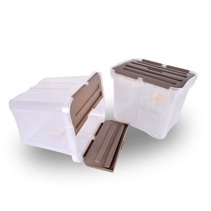 Opbergbox | Set van 2 | 30cm*28cm*37.5cm | Stapelbare opbergbox | 24 Liter | Waterdicht | Ideaal voor Huishouden