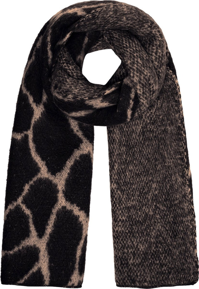 Lange warme winter luipaard panter leopard print dames sjaal bruin acryl 50 x 200 cm - sjaal is perfect voor de winter