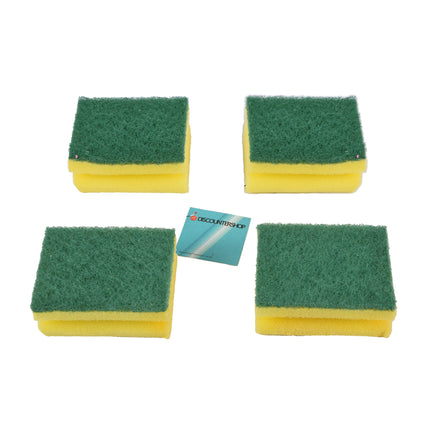 4x Efficiënte Reiniging met Schuurpads en Spons - 9cmx7cmx4.5cm - Gekleurde Schuurlapjes - Keukenspons – Afwasspons