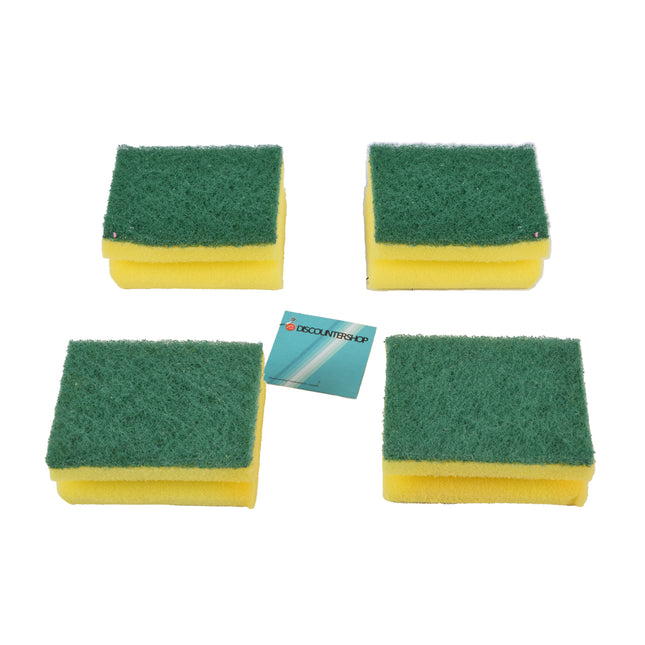 4x Efficiënte Reiniging met Schuurpads en Spons - 9cmx7cmx4.5cm - Gekleurde Schuurlapjes - Keukenspons – Afwasspons