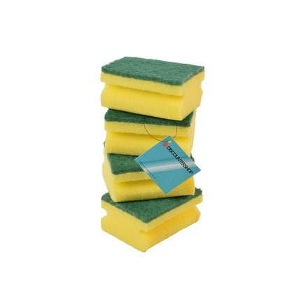 4x Efficiënte Reiniging met Schuurpads en Spons - 9cmx7cmx4.5cm - Gekleurde Schuurlapjes - Keukenspons – Afwasspons