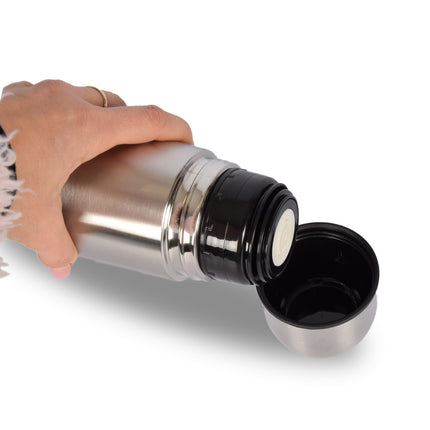 10x | Thermosfles | Isoleerfles | zilver | Thermoskan | 750ml | RVS thermosfles | Isolatiekan | Drinkfles | 8cm*28.5cm
