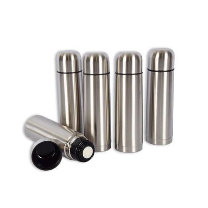 5x | Thermosfles | Isoleerfles | zilver | Thermoskan | 750ml | RVS thermosfles | Isolatiekan | Drinkfles | 8cm*28.5cm