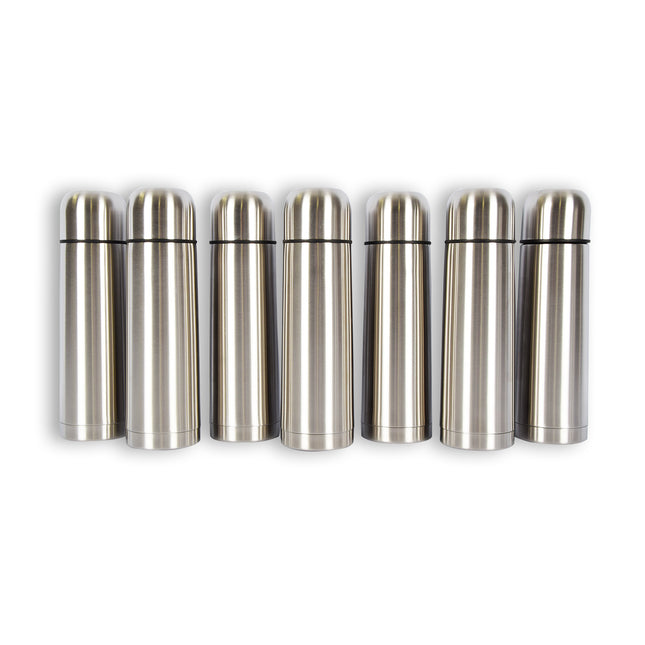 7x | Thermosfles | Isoleerfles | zilver | Thermoskan | 750ml | RVS thermosfles | Isolatiekan | Drinkfles | 8cm*28.5cm
