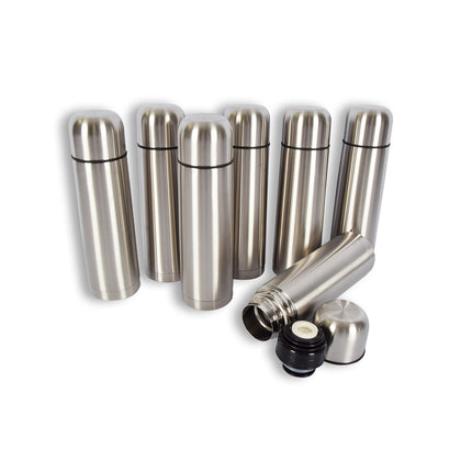 7x | Thermosfles | Isoleerfles | zilver | Thermoskan | 750ml | RVS thermosfles | Isolatiekan | Drinkfles | 8cm*28.5cm