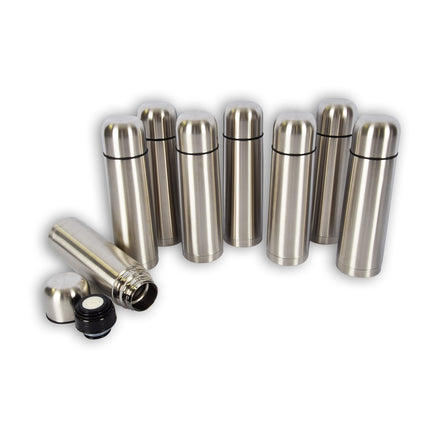 8x | Thermosfles | Isoleerfles | zilver | Thermoskan | 750ml | RVS thermosfles | Isolatiekan | Drinkfles | 8cm*28.5cm