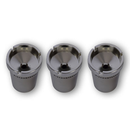 Auto asbak | asbak | Zilver | Kunststof | Tafelasbak | Set Van 3 | Met Deskel | sigaret dovende auto asbak | Auto accessoires | 10cm*8cm 