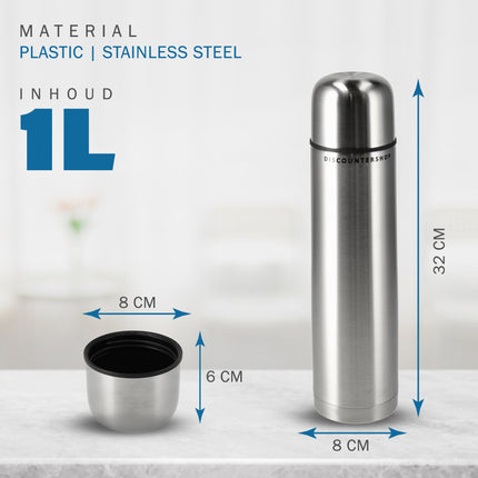 Thermosfles 1000 ml 2 Stuks – Isoleerfles RVS – Babymelk Warm Houden – 6 Uur Warm en 4 Uur Koud – Ideaal voor Babyvoeding, Koffie, Thee – Waterfilters en Drinkflessen