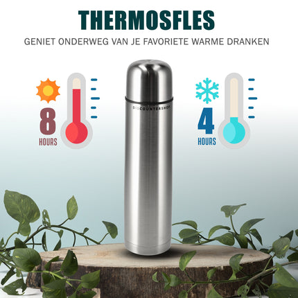 Thermosfles 1000 ml 2 Stuks – Isoleerfles RVS – Babymelk Warm Houden – 6 Uur Warm en 4 Uur Koud – Ideaal voor Babyvoeding, Koffie, Thee – Waterfilters en Drinkflessen