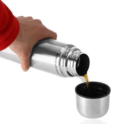 3-Delige RVS Thermosfles Set 1 Liter | Dubbelwandig, BPA-Vrij, Met Drinkbeker | Ideaal voor Reizen, Koffie, Soep, Thee en Dagelijks Gebruik