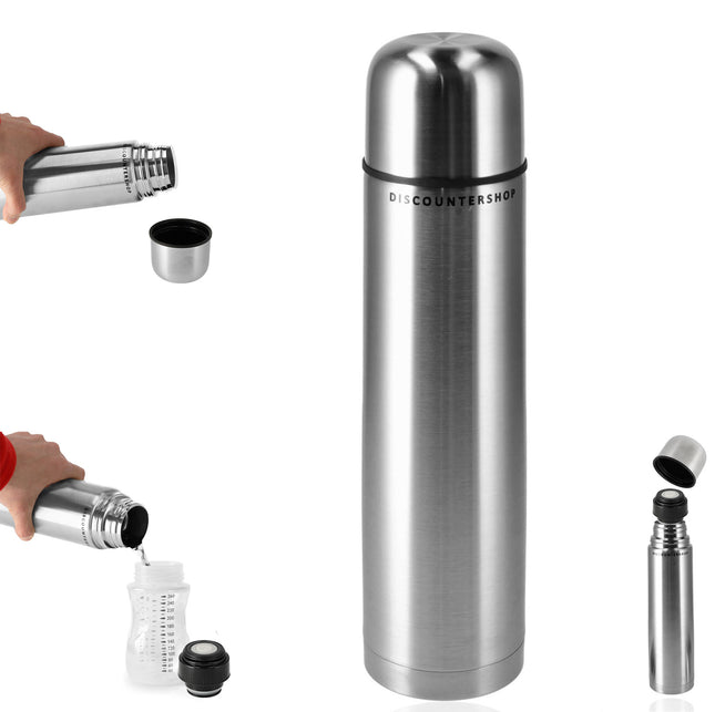 Thermosfles 1 Liter – Babymelk Warm Houden – 8 uur Warm, 4 uur Koud – RVS Isoleerfles voor Babyvoeding, Koffie & Thee – Waterfilters en Drinkflessen - Dubbelwandige Thermosfles voor Kamperen en Outdoor