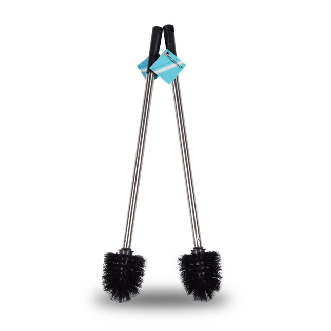 Stijlvolle WC borstel | Toiletborstel | Zwart |  Schoonmaakartikelen | Set van 2 | Badkameraccessoires | 8,00 x 8,00 x 54,00 cm 