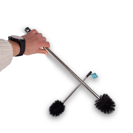 Stijlvolle WC borstel | Toiletborstel | Zwart |  Schoonmaakartikelen | Set van 2 | Badkameraccessoires | 8,00 x 8,00 x 54,00 cm 