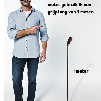 Set van 2 Grijpstokken 1 Meter - Ergonomische Lange Grijparmen voor Afval & Zwerfvuil - Afvalgrijpers voor Ouderen en Invaliden
