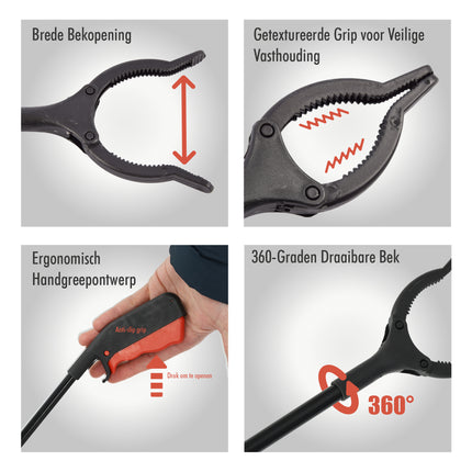 Set van 2 Grijpstokken 1 Meter - Ergonomische Lange Grijparmen voor Afval & Zwerfvuil - Afvalgrijpers voor Ouderen en Invaliden