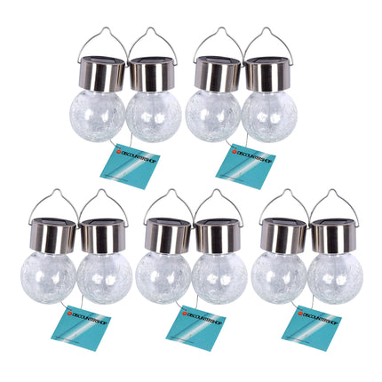  Zonne-lampenset voor Solar Tuinverlichting - 10 Solar lampen - Ni-Mh 1.2V - Buitenverlichting - Roestvrijstaal & Edelstahl Cristal