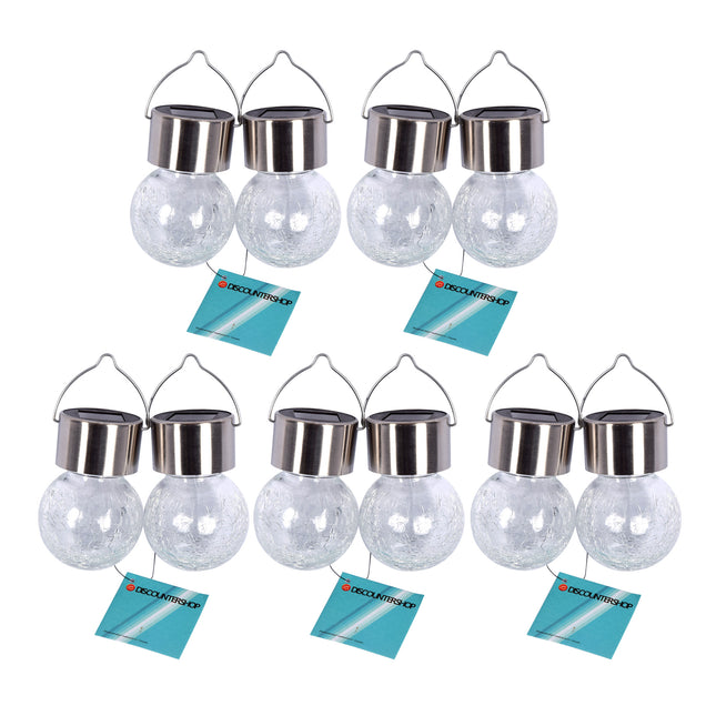  Zonne-lampenset voor Solar Tuinverlichting - 10 Solar lampen - Ni-Mh 1.2V - Buitenverlichting - Roestvrijstaal & Edelstahl Cristal