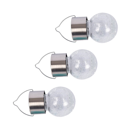 Sierlijke Zonne-lampen Set voor Stemmige Tuinverlichting - 3 SOLAR Lampen – Zilver