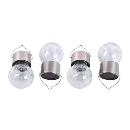 Elegante Zonne-lampen Set voor Tuinverlichting - 4 Stuks - Zilver - 9x6cm - Solar- 1.2V - Batterijen Inbegrepen 