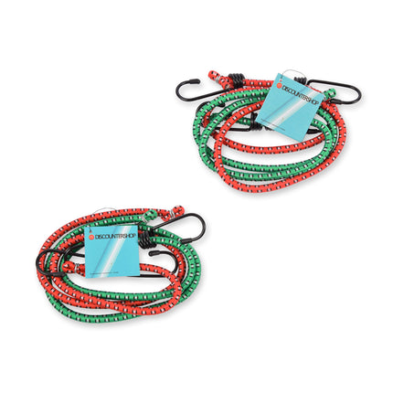 2 Stuks Universele Snelbinders (120g) | Elastiek, Metaal, Rubber | Perfect voor Fiets & Motor - 80cm